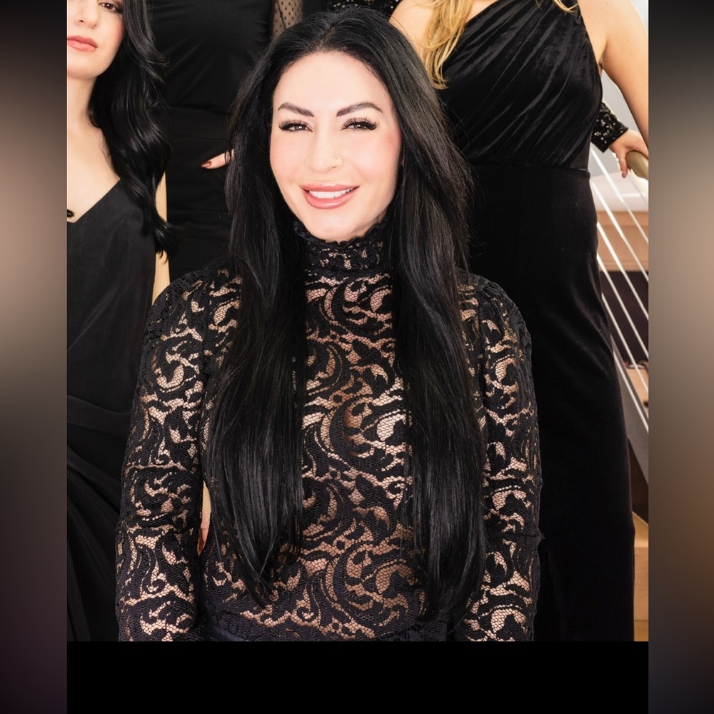 Lagence Black Lace Cropped long sleeve